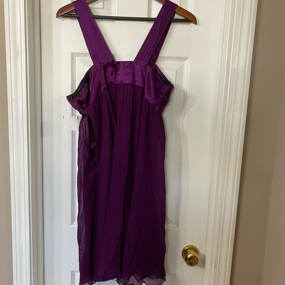 Donna Morgan Silk Chiffon Purple Dress Size 8 - Picture 5 of 6
